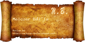 Melczer Béla névjegykártya