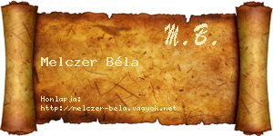 Melczer Béla névjegykártya