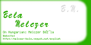 bela melczer business card